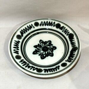 Hand Crafted Sitar Pottery Wall Decor Plate 5 1/4" Redware Signed Romania